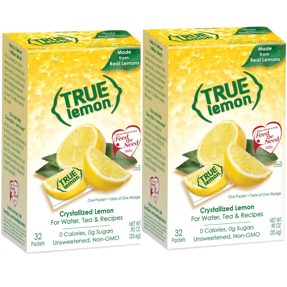 True Citrus front box showing two boxes and packet count, convenient storage benefit