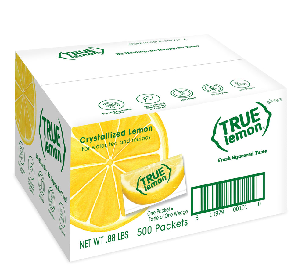 True Lemon front packaging bulk pack shows brand and packet count, convenient supply