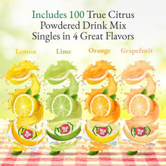 True brand single slim packet open close-up highlighting flip-top tear and easy pour convenience