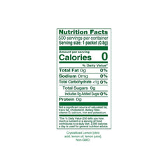 True Lemon single packet close-up displaying crystallized lemon contents, easy portioning