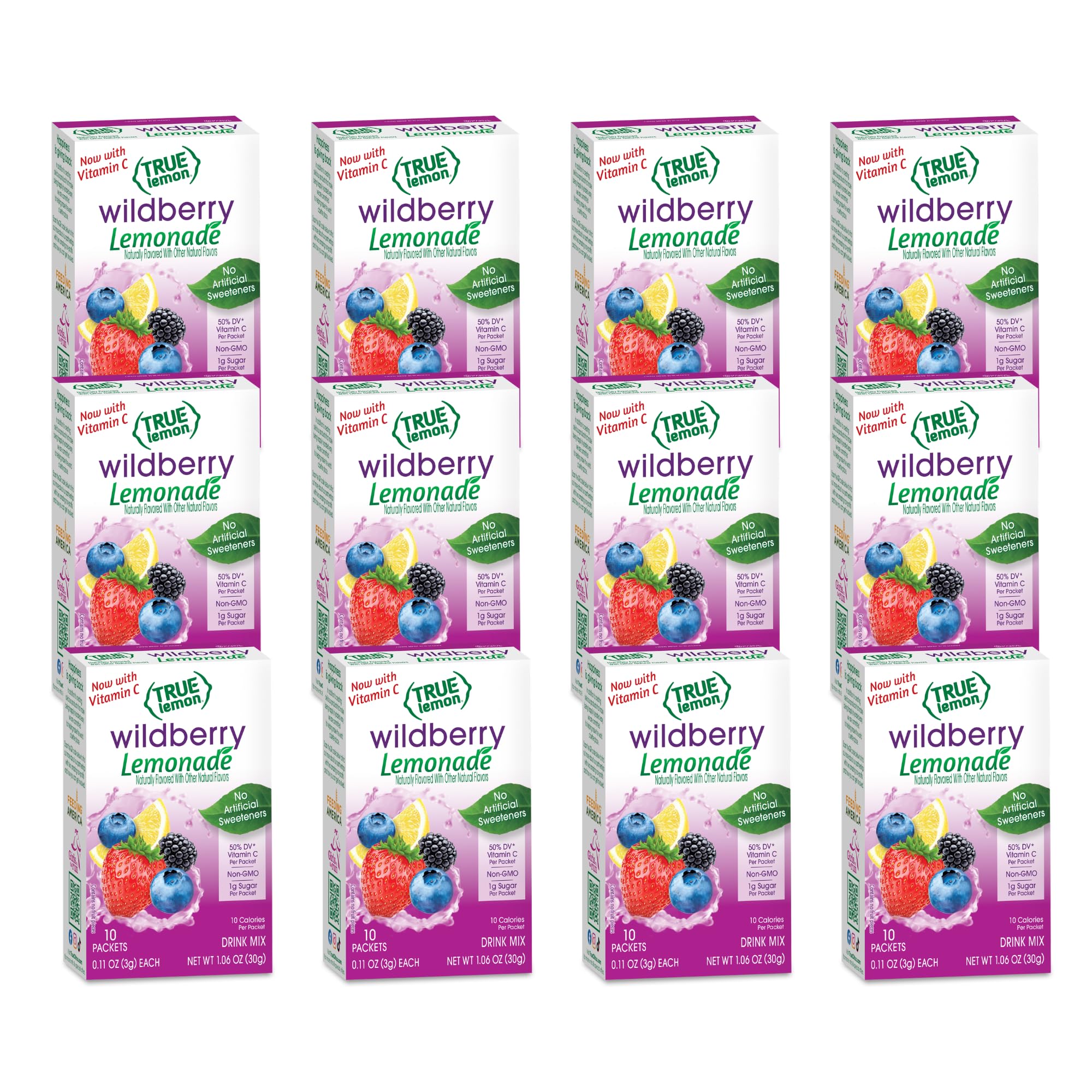 True Lemon front box showing Wildberry Lemonade packets and bright branding for quick selection