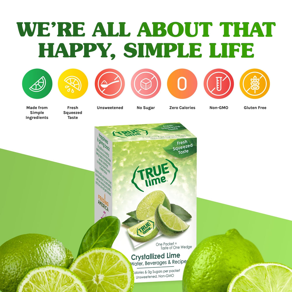 True Lime bulk box open with stacked packets for offices and events providing large supply