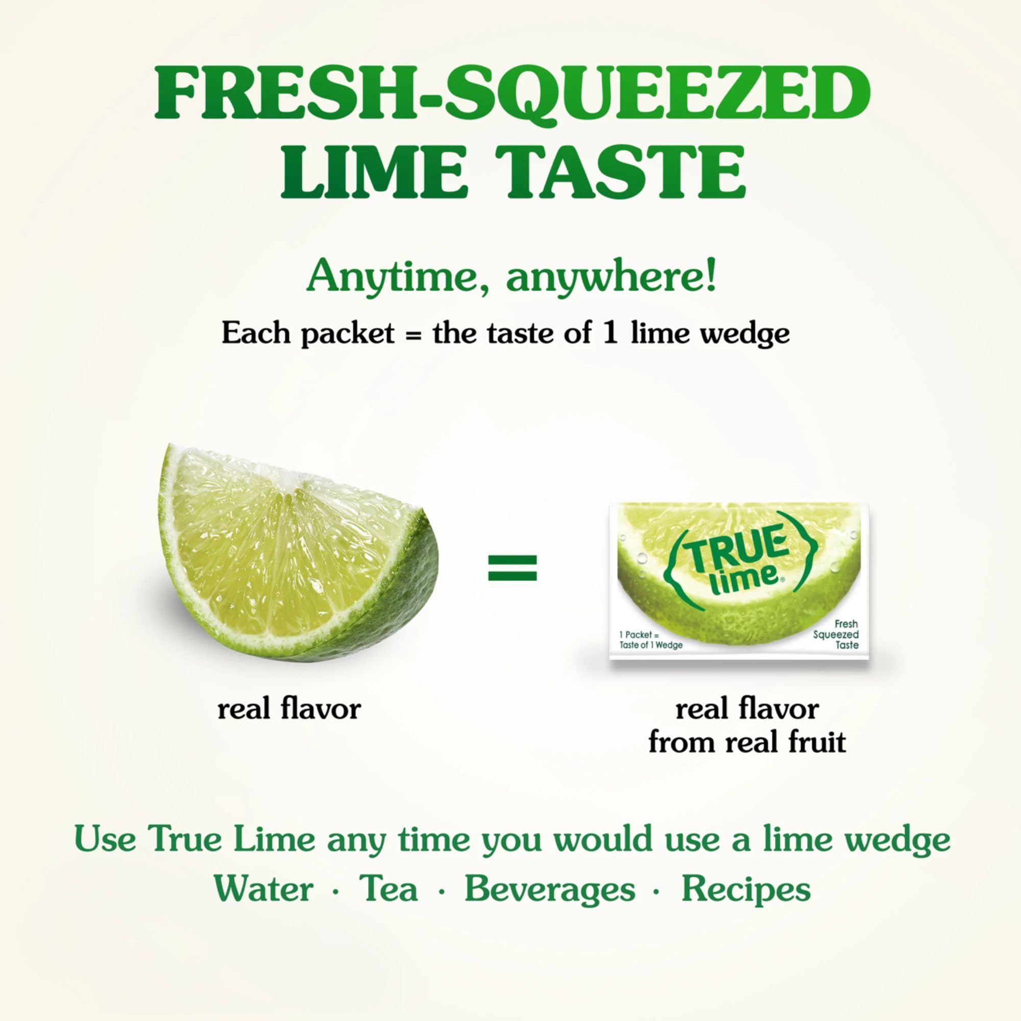 True Lime pouring a packet into a glass to instantly flavor water for refreshing taste
