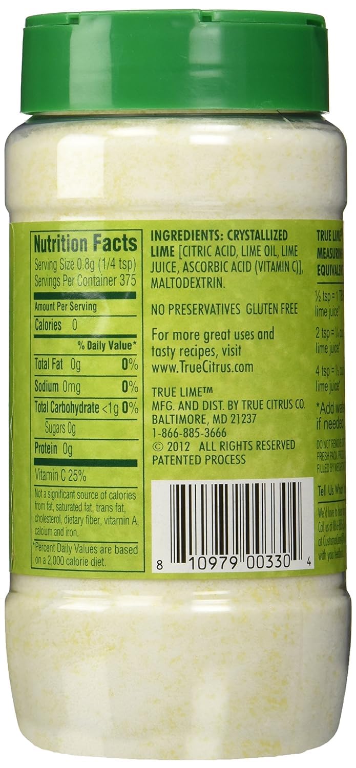 True Citrus open shaker granules texture showing dissolvable lime crystals benefit
