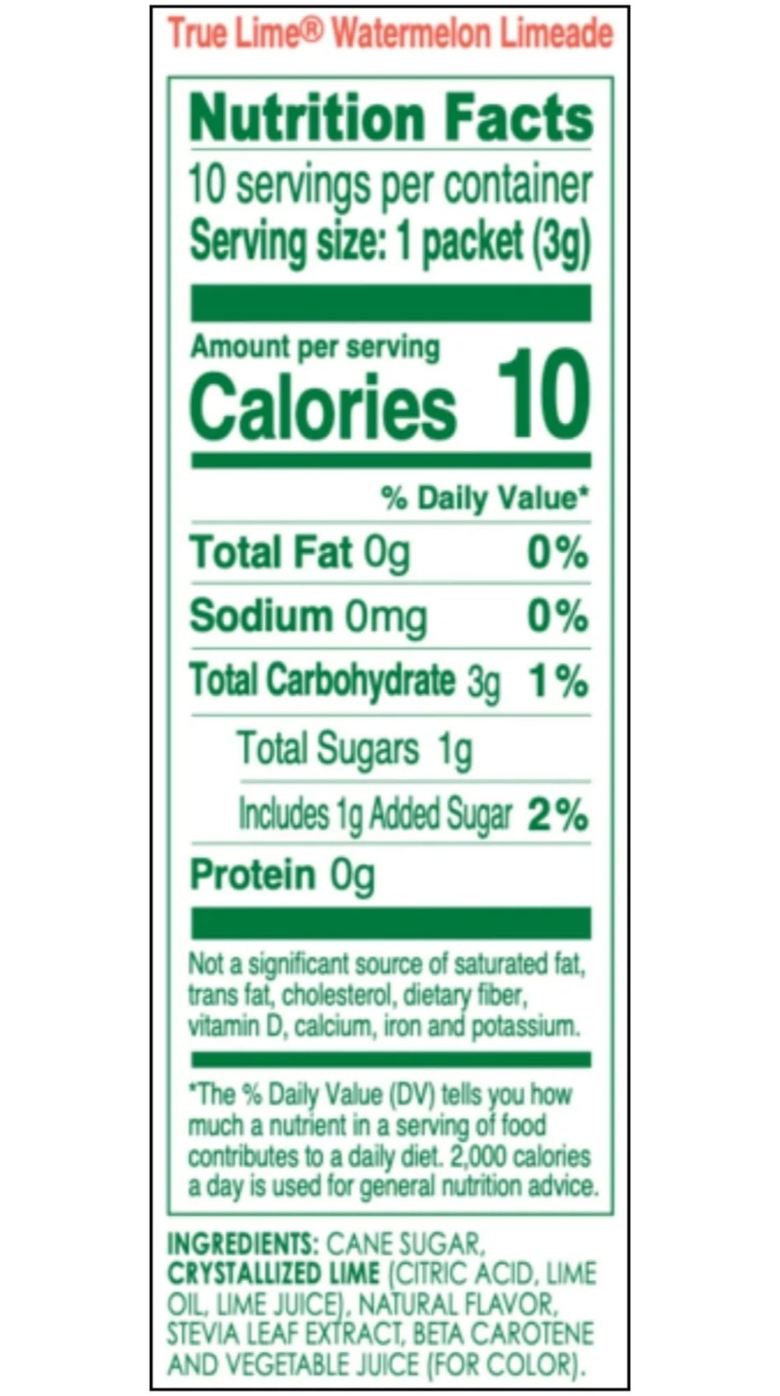 True Lime open packet spilling powder, demonstrating simple single-serve convenience