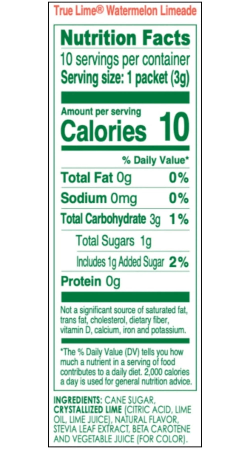 True Lime open packet spilling powder, demonstrating simple single-serve convenience