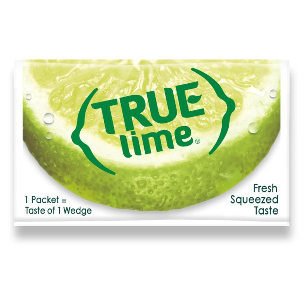 True Lime packets in a travel pouch showing portability and on-the-go flavor convenience