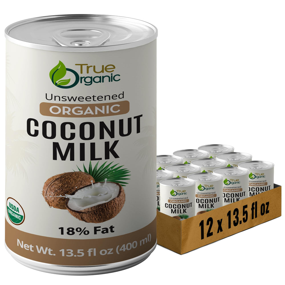 True Organic can opened at top ready to pour, convenient use benefit