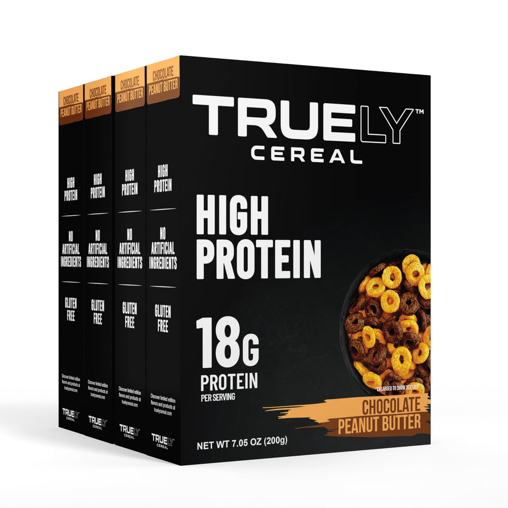 Truely Cereal front packaging showing nutrition highlights and flavor benefit
