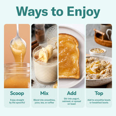 TrueSeaMoss jar open with spoon demonstrating simple serving and convenient use