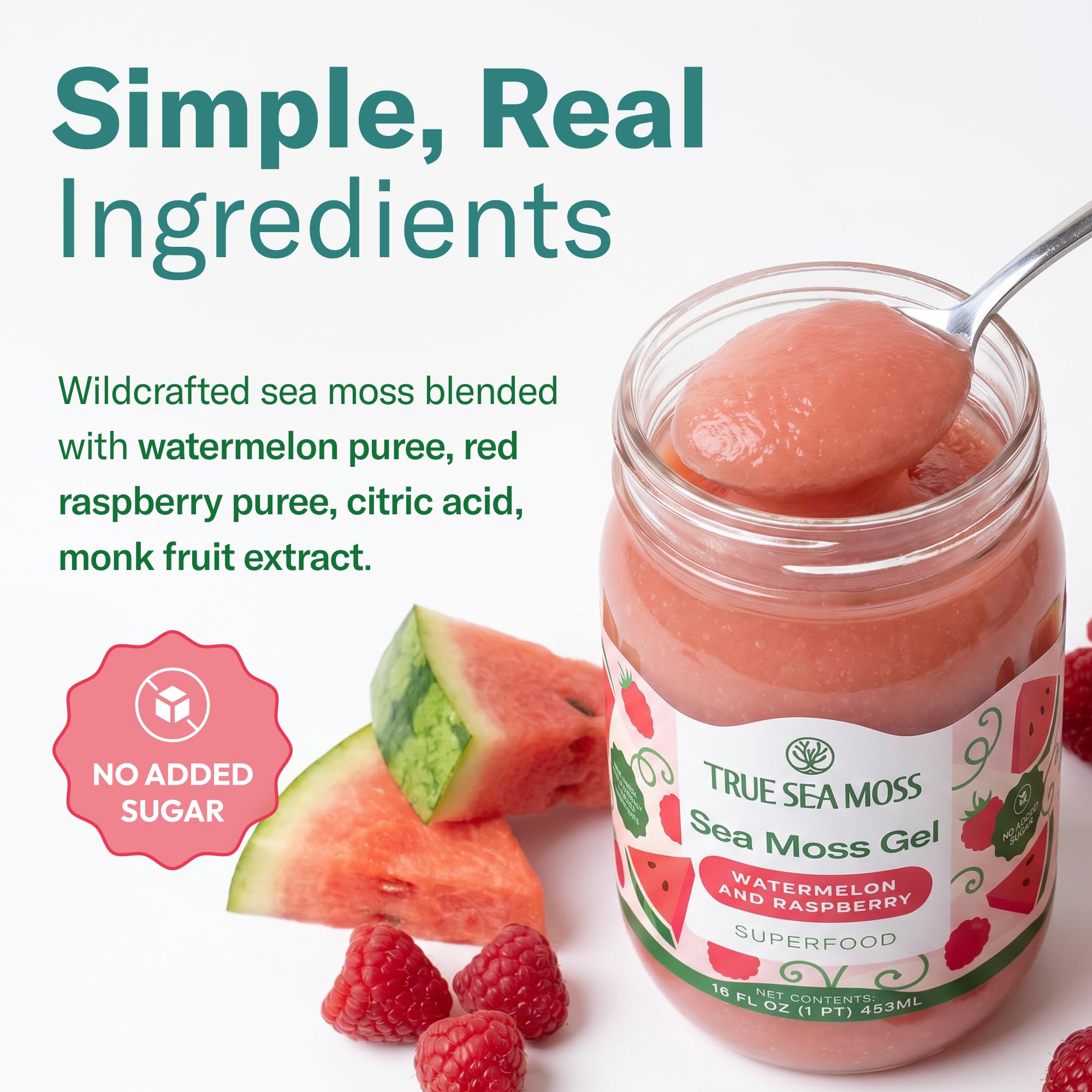 TrueSeaMoss open jar texture close-up showing smooth gel consistency for easy mixing
