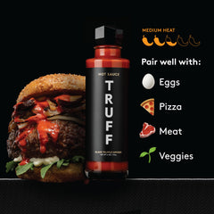 TRUFF label close-up highlighting ingredients and clear brand identity benefit