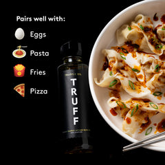 TRUFF close-up of truffle flecks in oil showing rich texture benefit