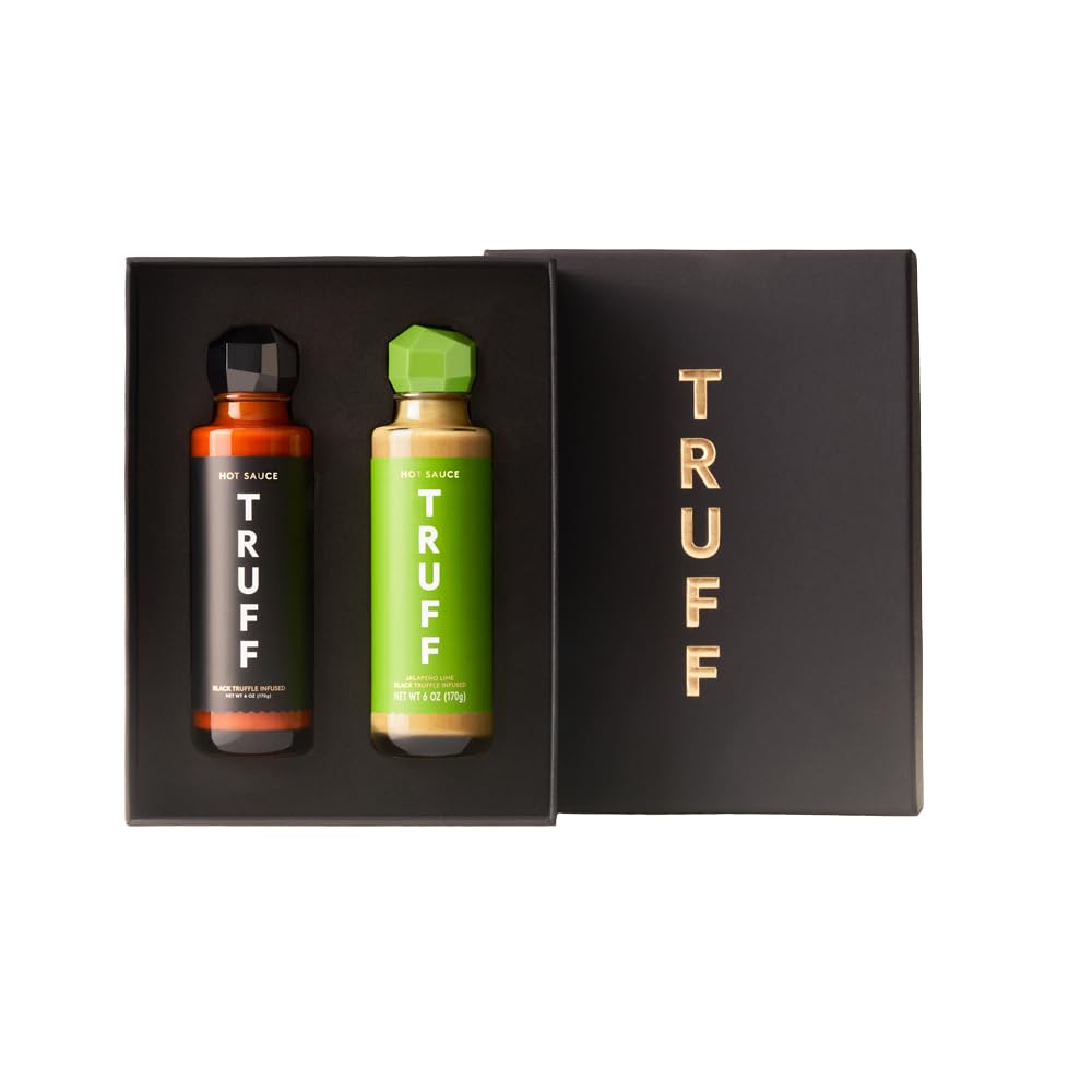 TRUFF bottle front view showing label and elegant truffle-inspired design for premium presentation