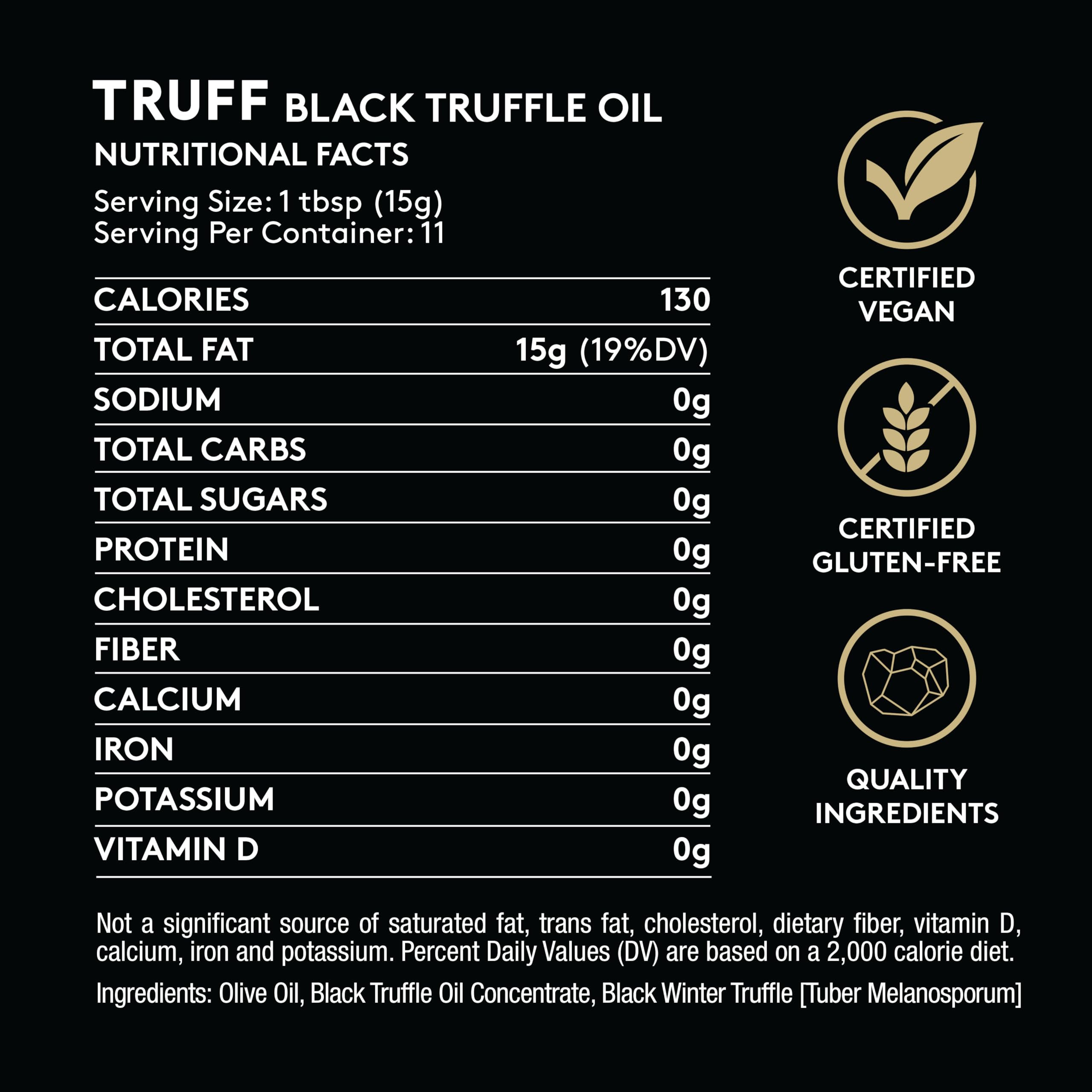 TRUFF label detail emphasizing real black truffle and ingredient clarity