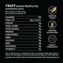 TRUFF label detail emphasizing real black truffle and ingredient clarity