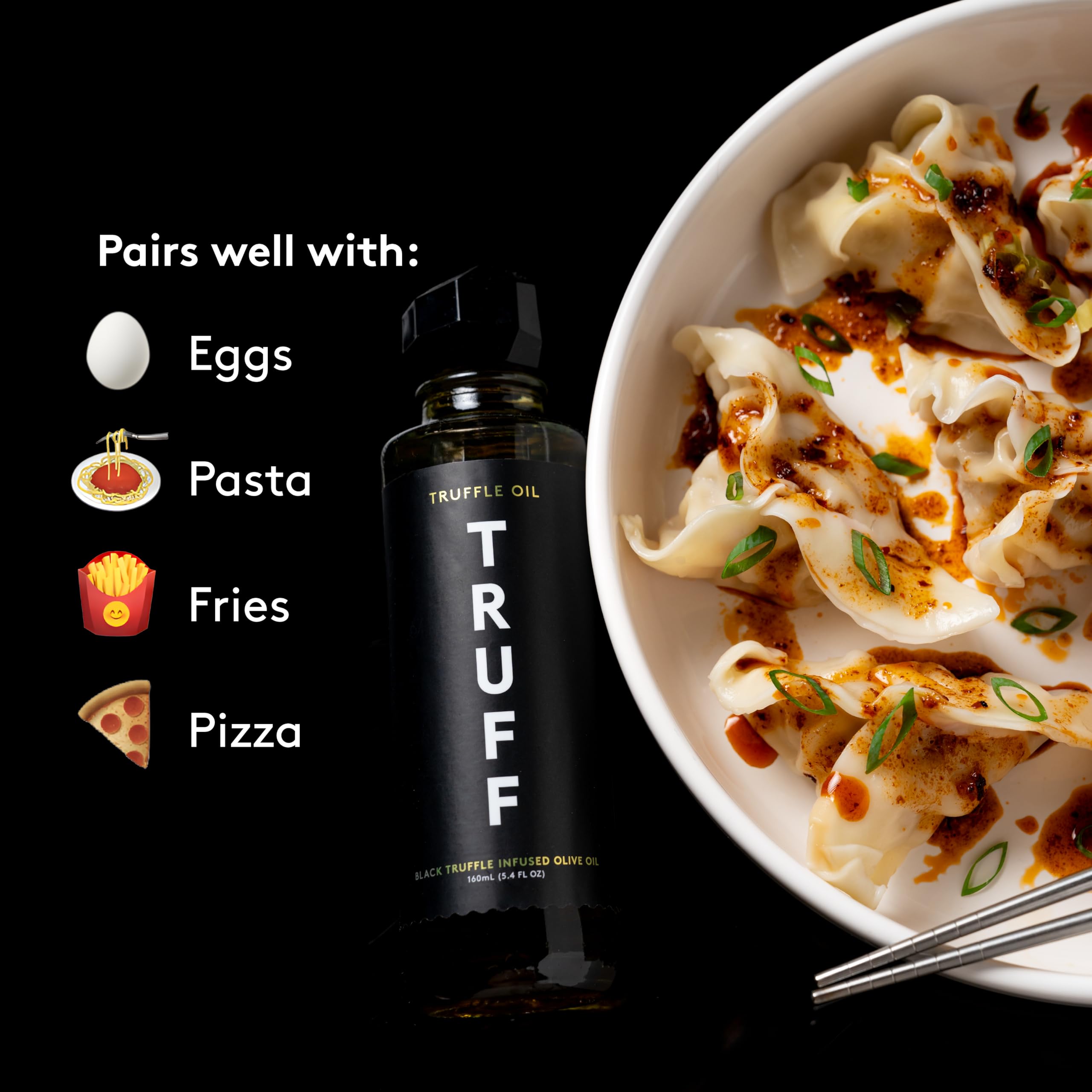 TRUFF original hot sauce bottle label detail conveying truffle heat and flavor benefit