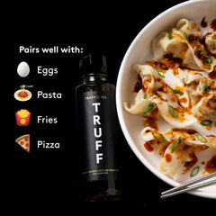TRUFF original hot sauce bottle label detail conveying truffle heat and flavor benefit