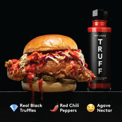 TRUFF sauce texture pouring to show silky consistency and luxurious mouthfeel benefit