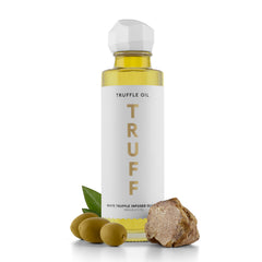 TRUFF bottle front view showing elegant label and premium finish benefit