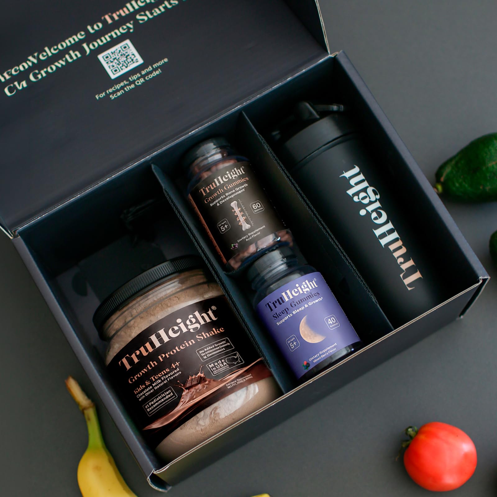 TruHeight chocolate added to smoothie bowl illustrating versatile use