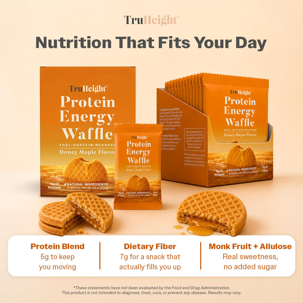 TruHeight waffle beside smartphone showing compact, portable size