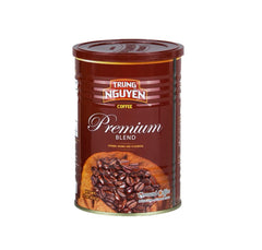 Trung Nguyen front can showing brand and size for pantry-ready storage benefit
