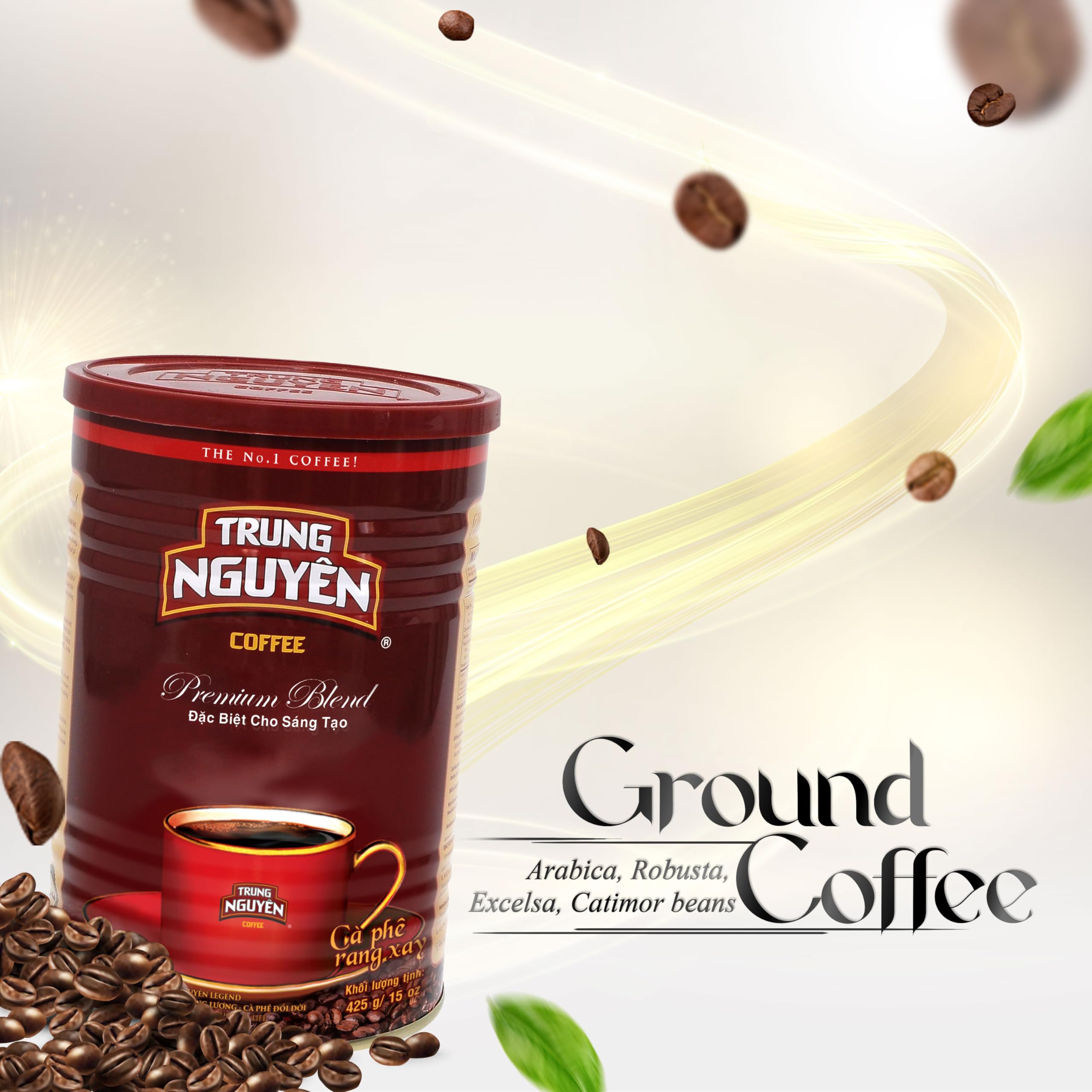 TRUNG NGUYÊN Legend roasted beans close-up highlighting rich chocolate aroma
