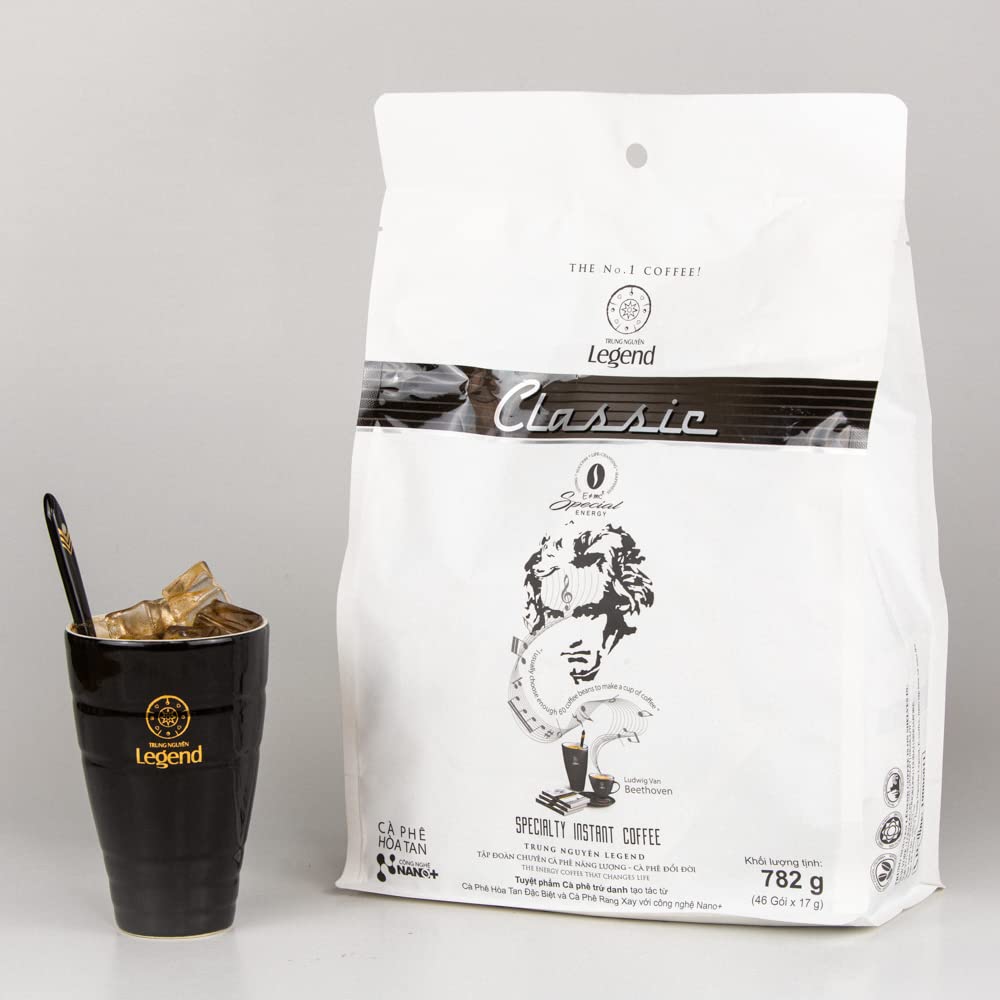 Trung Nguyen finely milled instant coffee powder close-up highlighting rich texture and aroma