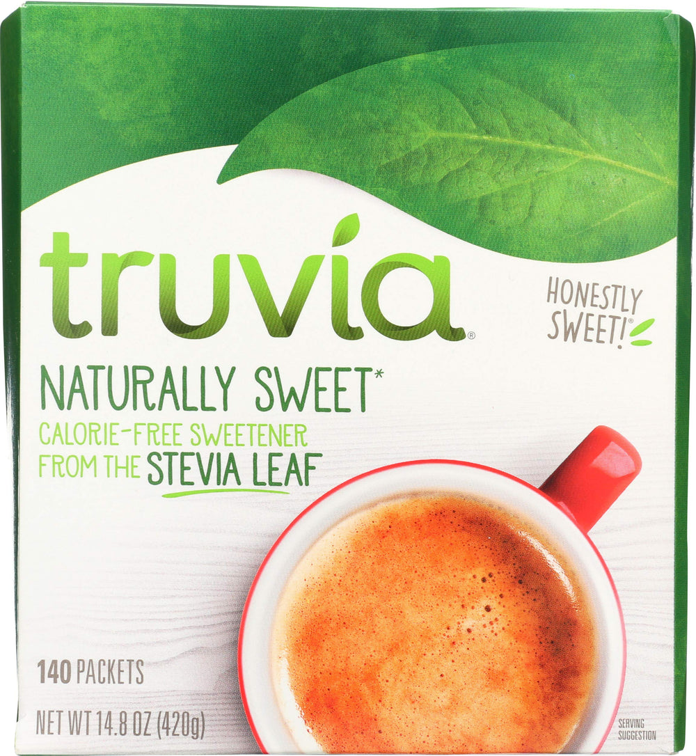 Truvia nutrition and ingredient label showing simple three-ingredient formula