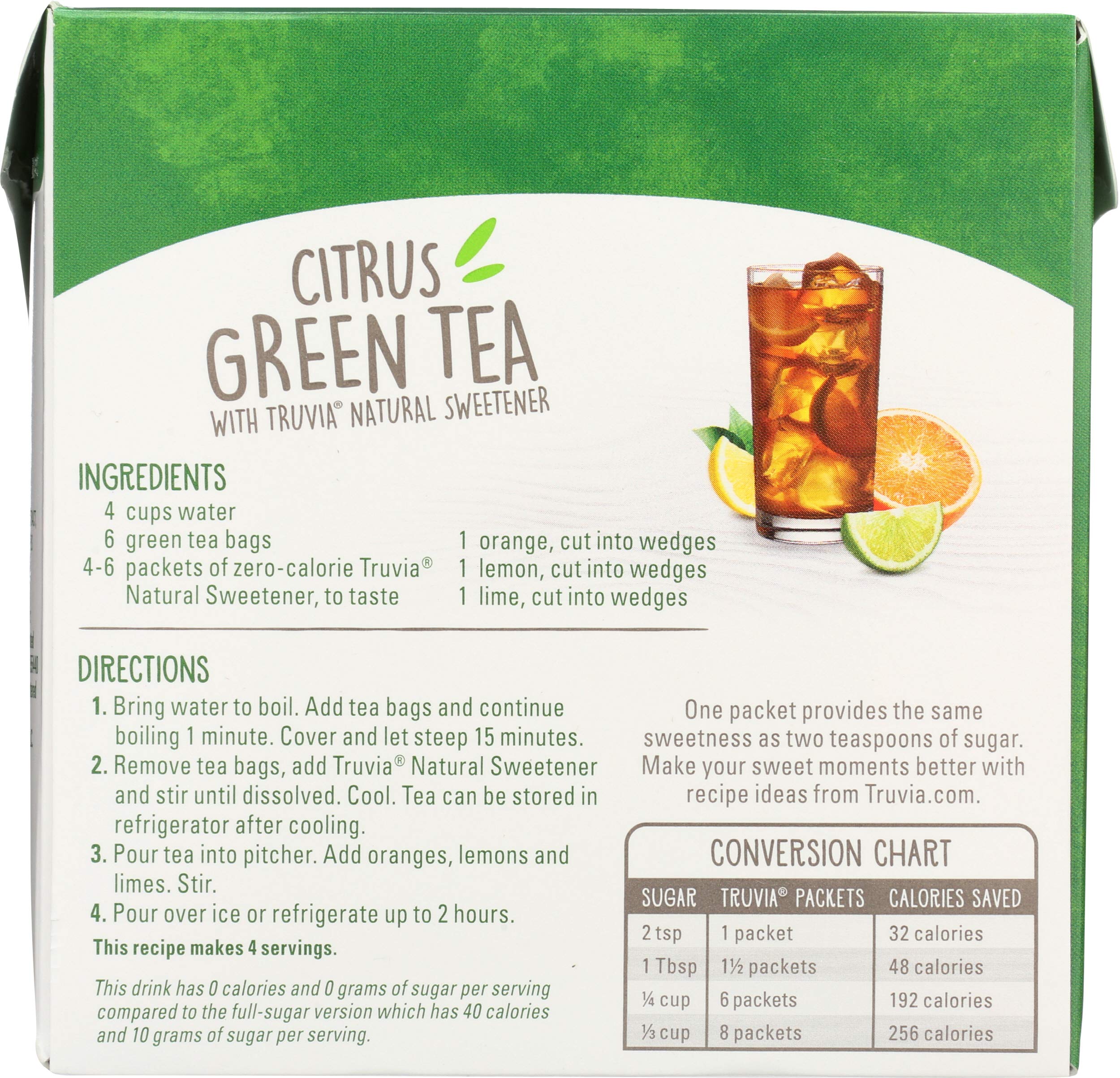 close-up of a Truvia packet highlighting stevia-derived sweetness convenience