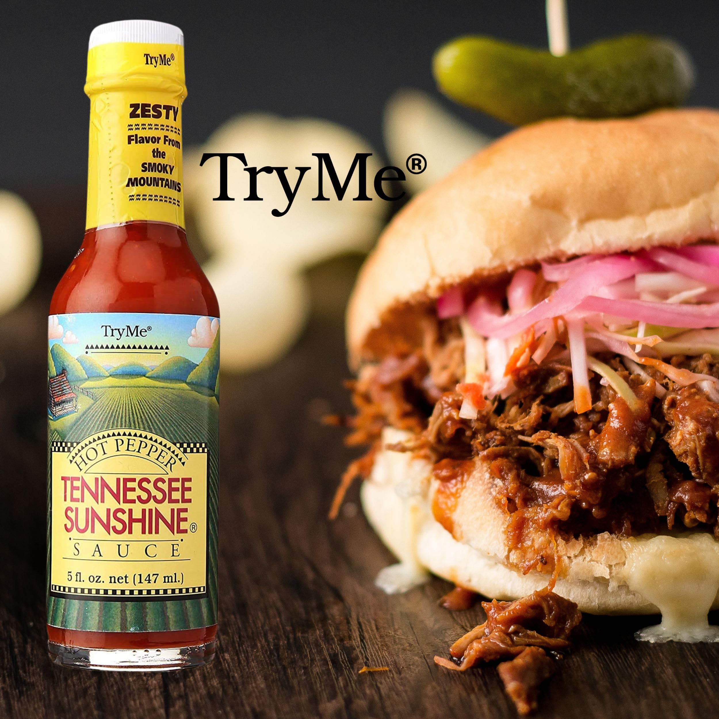 Try Me sauce close-up texture highlighting pepper consistency and fresh ingredients