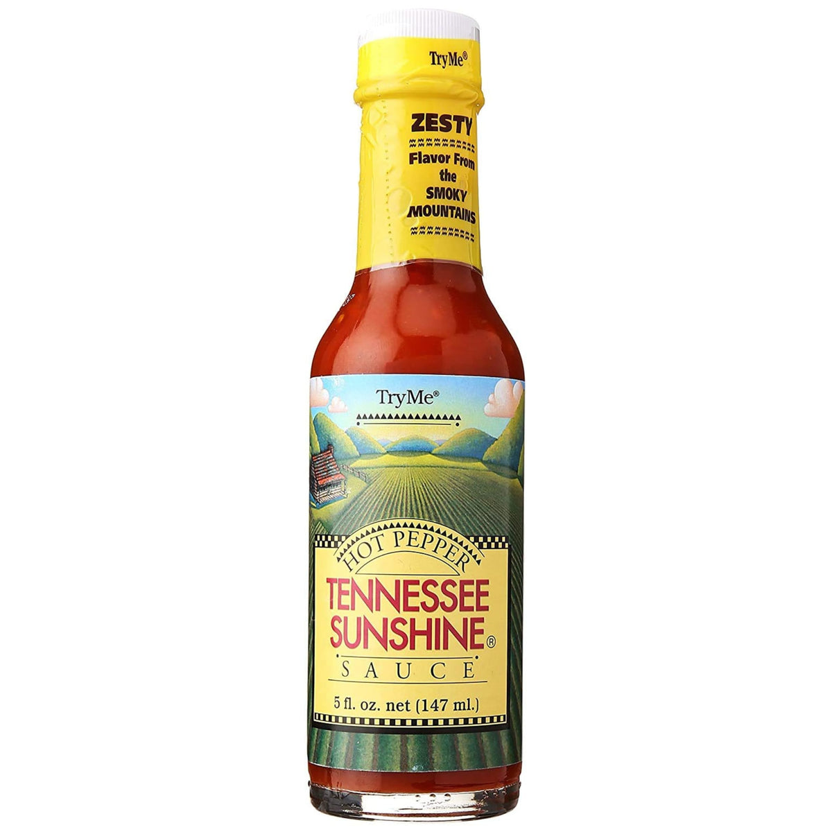 Try Me bottle front label showing branding and spicy appeal for easy identification