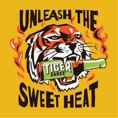 Try Me Tiger Sauce label close-up highlighting brand and flavor for confident selection