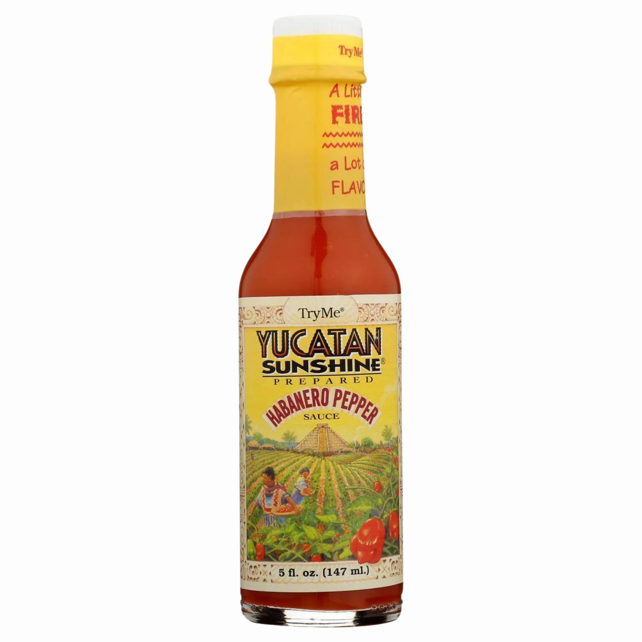 Try Me Yucatan Sunshine front packaging showing four 5oz bottles and bold red color