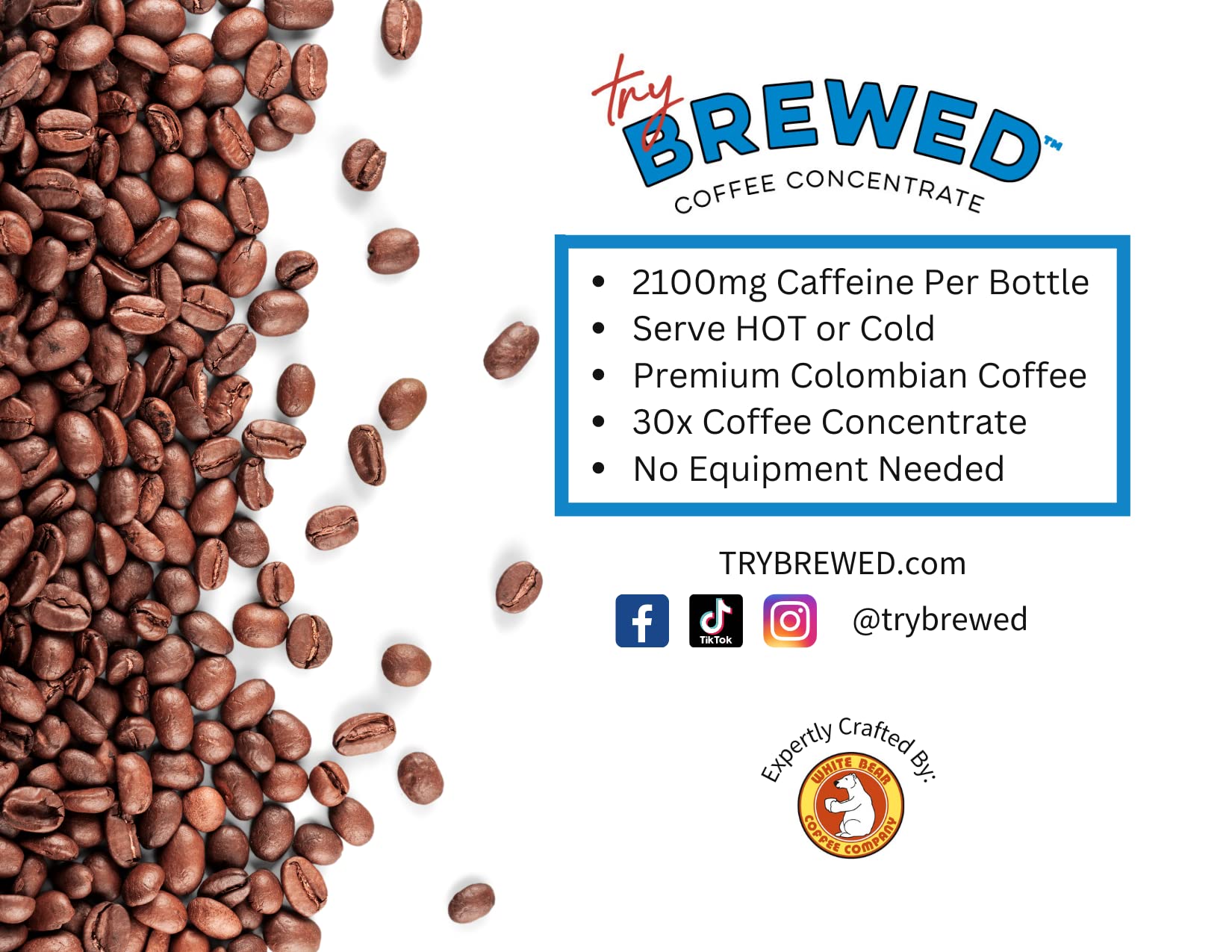 TryBrewed concentrate pouring close-up, shows smooth texture and mixability