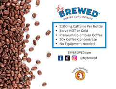TryBrewed concentrate pouring close-up, shows smooth texture and mixability