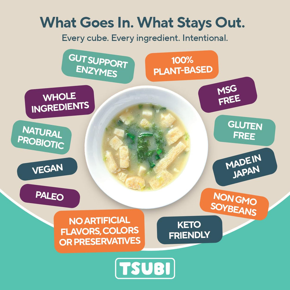Tsubi cube beside measuring cup to show 6 oz serving size and portion control