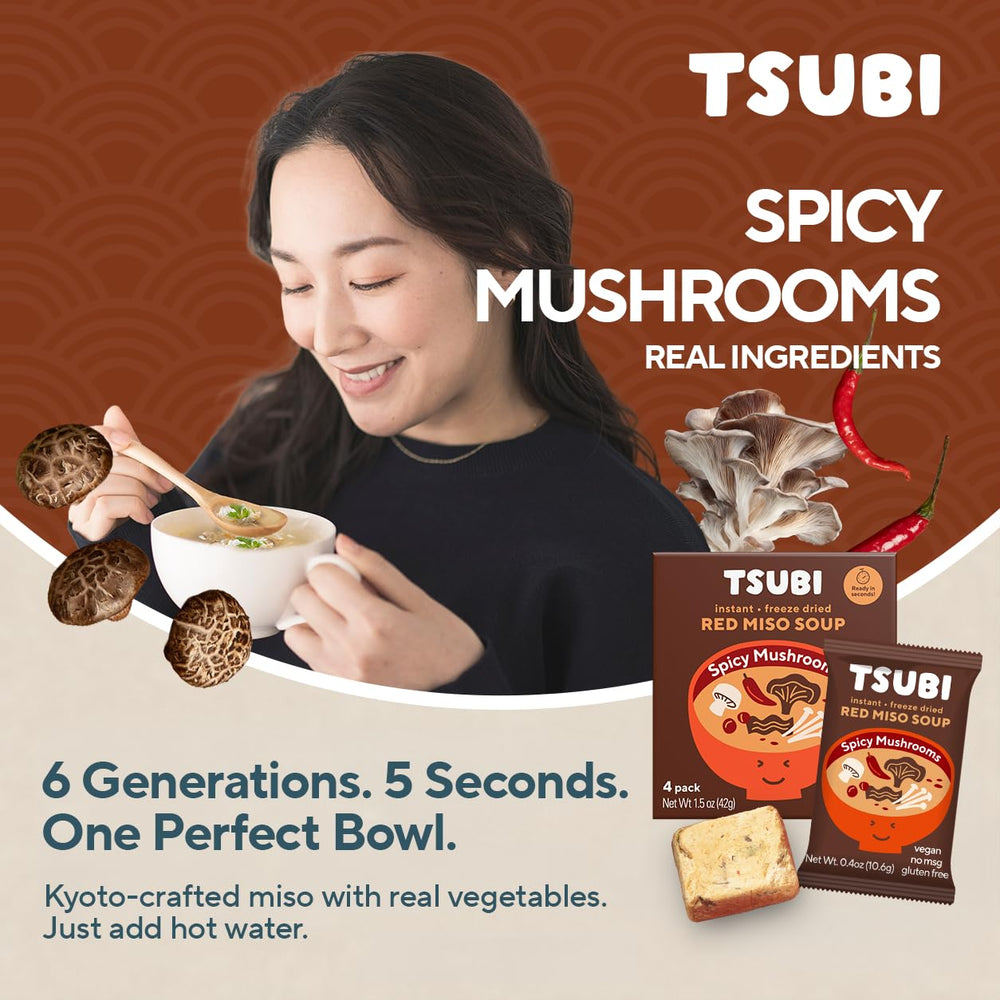 Tsubi Soup single freeze-dried cube close-up highlighting instant convenience