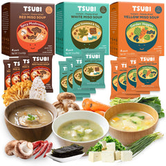 Tsubi Soup front box showing trio flavors and convenience