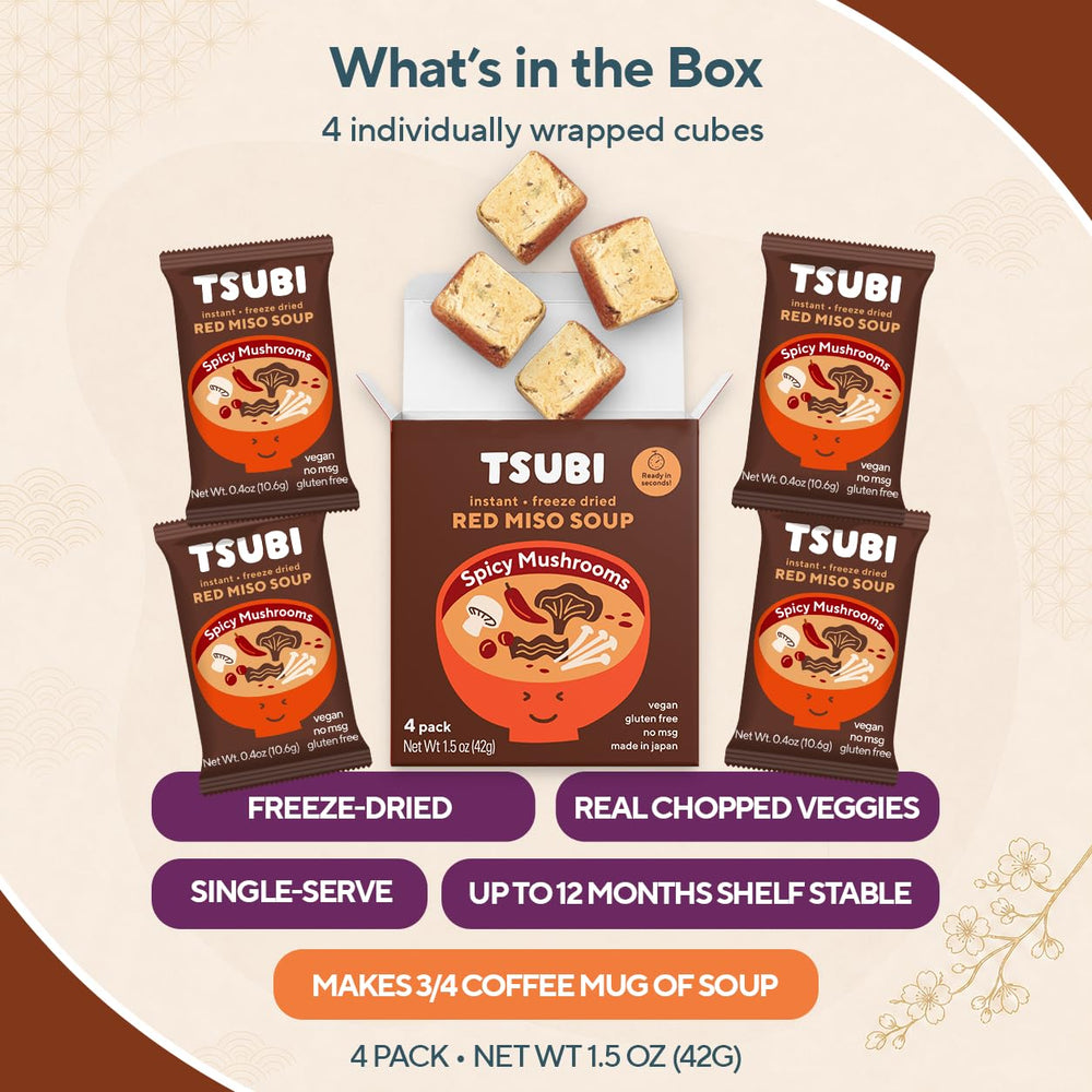 Tsubi Soup individually wrapped cubes displaying shelf-stable portability