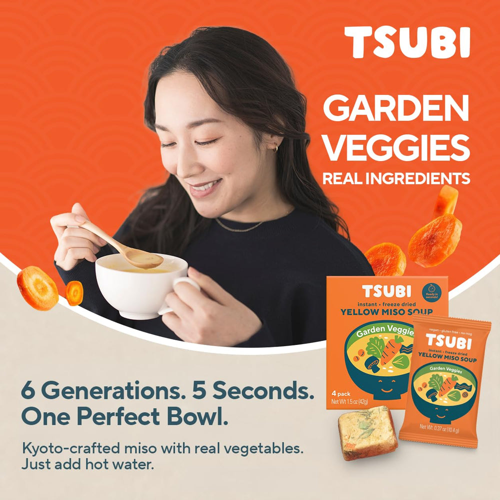 Tsubi Soup single wrapped cube close-up highlighting portability