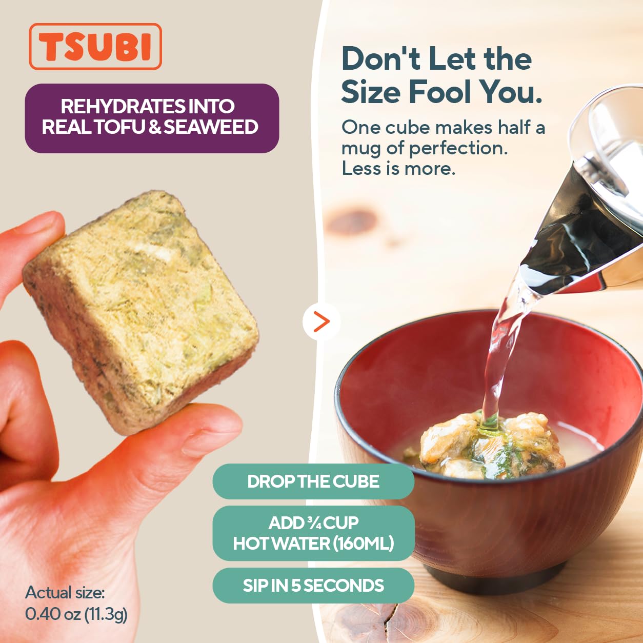 Tsubi miso powder texture close-up highlighting authentic creamy white miso flavor
