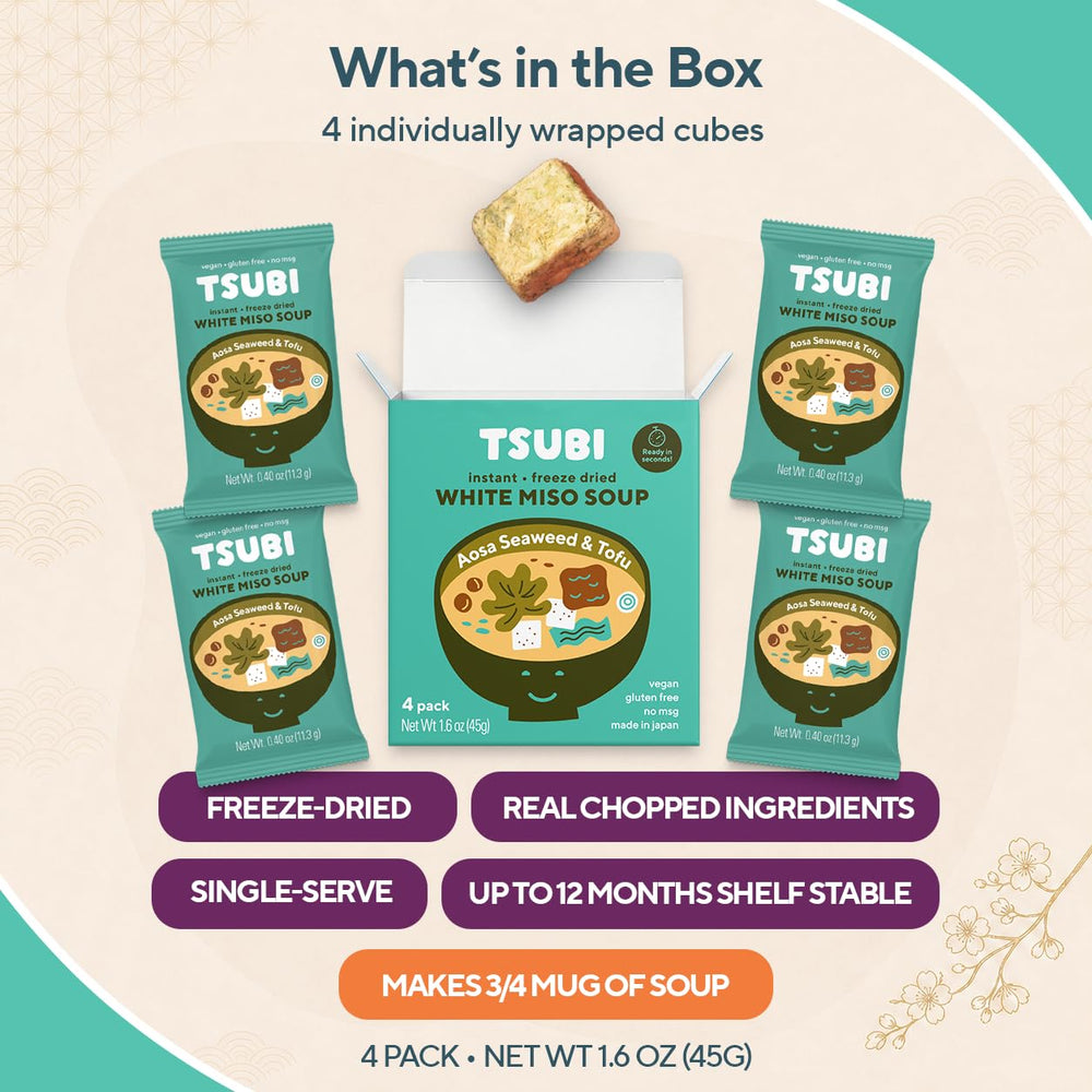 Tsubi cubes in an office drawer showing travel-friendly, shelf-stable convenience
