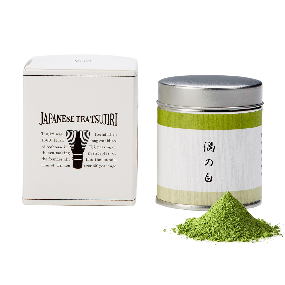 TSUJIRI tin front view showing branding and 30g size, ideal gift