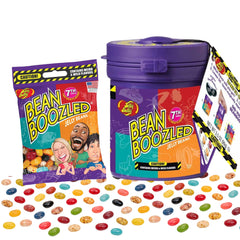 TULLIPAK BeanBoozled front packaging showing dispenser and refill — clear game contents