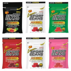 TULLIPAK Sport Beans front packaging showing 1oz packets and flavor variety for quick energy