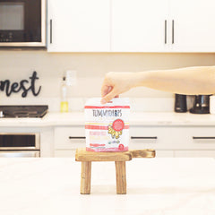 tummydrops resealable pouch open with drops visible for on-the-go relief