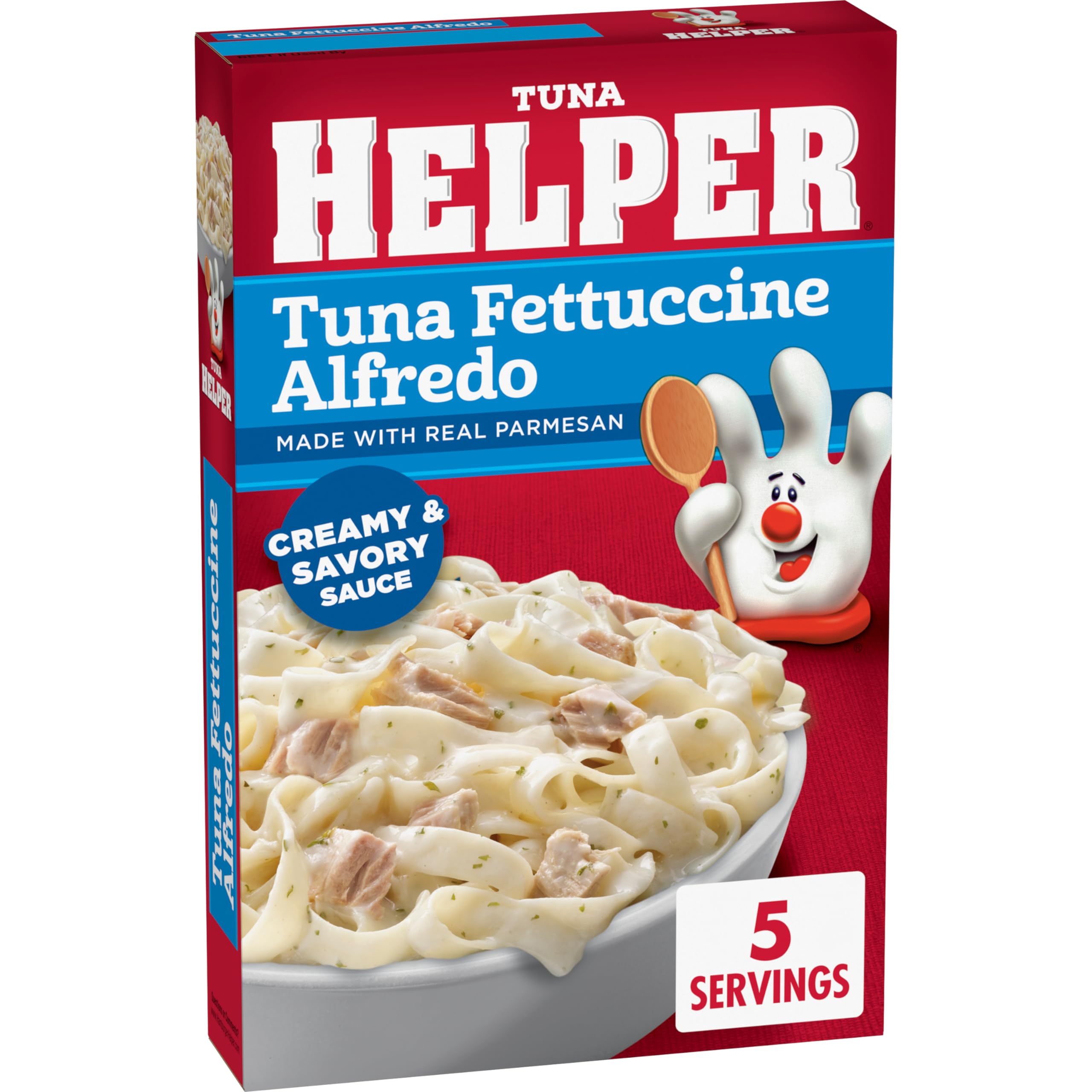 Close-up of pasta and sauce mix texture highlighting Tuna Helper real cheese flavor