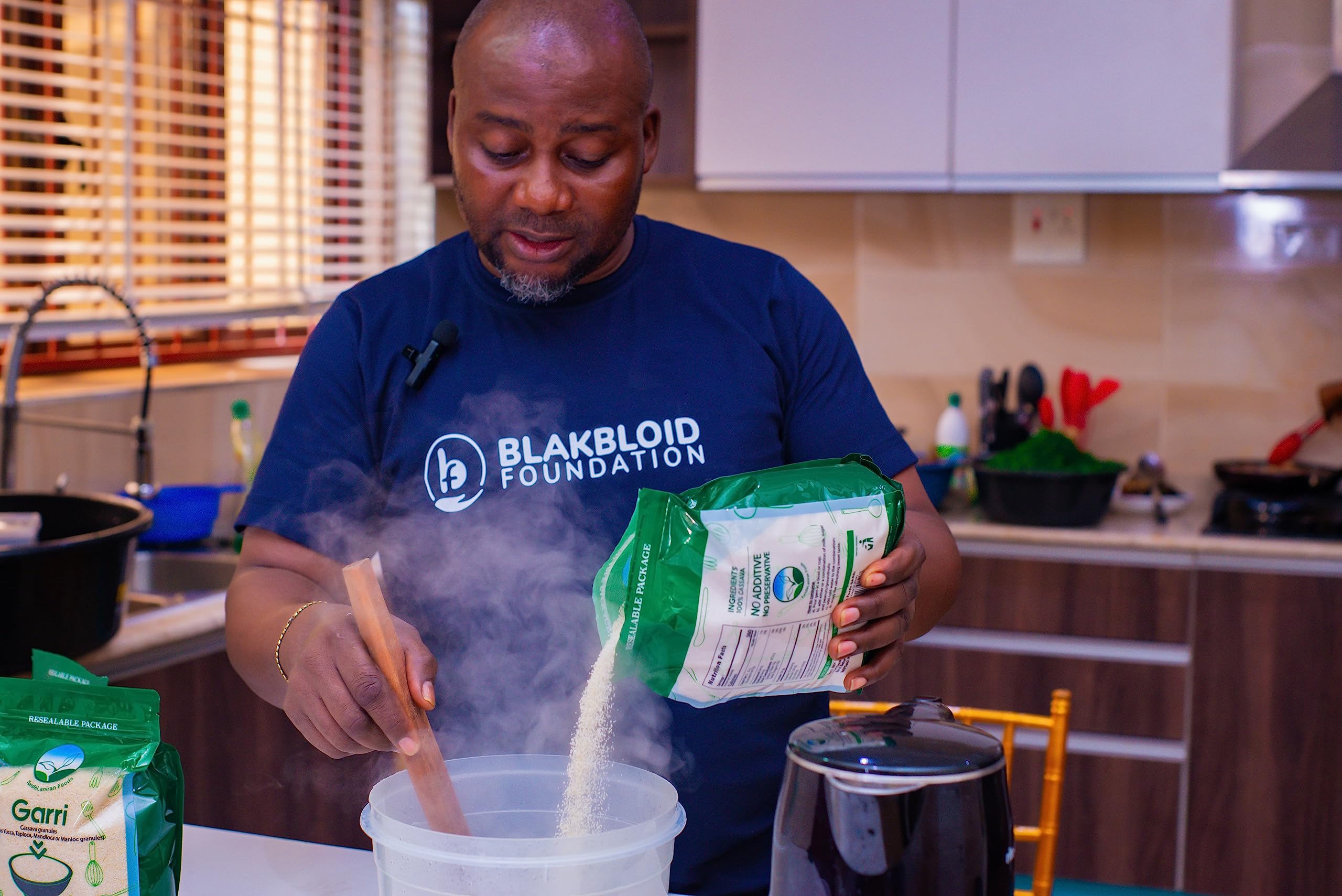 TundeLaniran Foods garri cereal in bowl, quick gluten-free breakfast energy